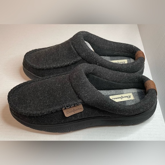 Dearfoams Memory Foam Mens Slippers Black Various Sizes NWOT - Picture 3 of 6